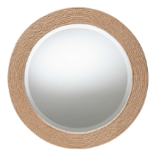 bali & pari Nieva Round Woven Rope Mirror - Coastal Mirror with Woven Jute Accents for Farmhouse, Boho Wall Decor, Beach House Baxton Studio restaurant furniture, hotel furniture, commercial furniture, wholesale bedroom furniture, wholesale mirror, classic mirror